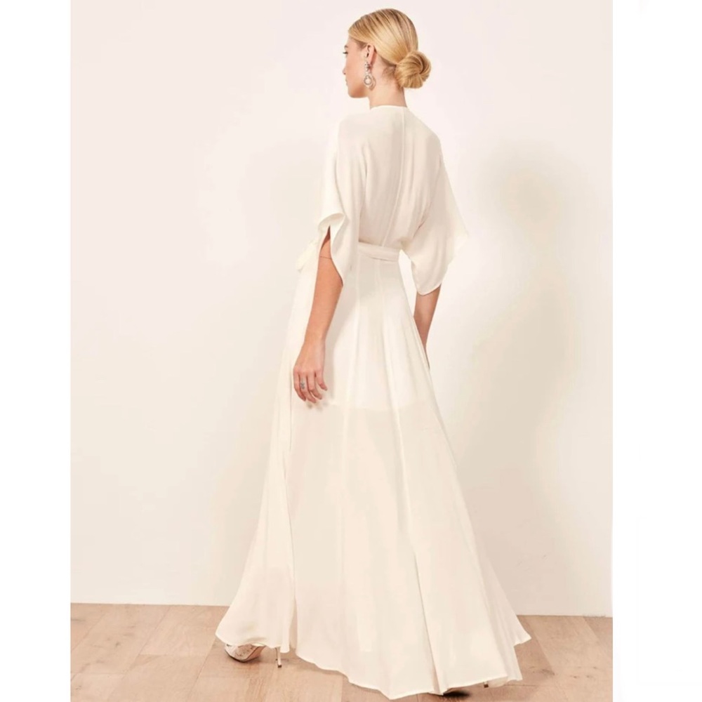 NEW REFORMATION IVORY WRAP MAXI DRESS - Picture 7 of 10